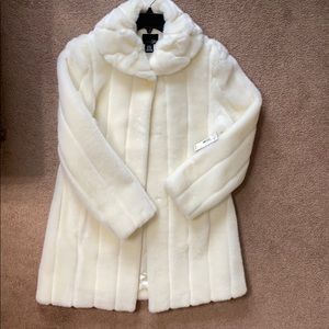 Ivory mink coat (faux)
